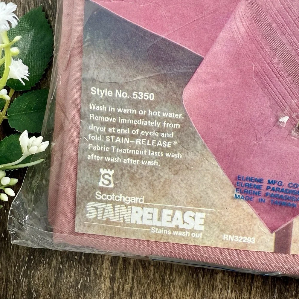 Vintage Pink Satin Stripe Tablecloth NOS 60x102 Oblong Permanent Press